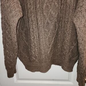 Men's Brown Cable Knit Sweater